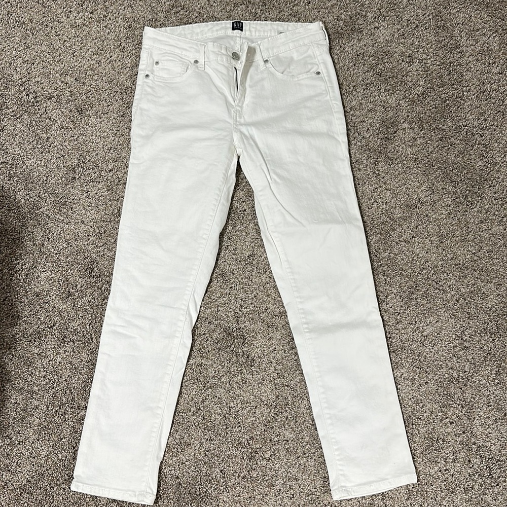 Gap white girlfriend jeans